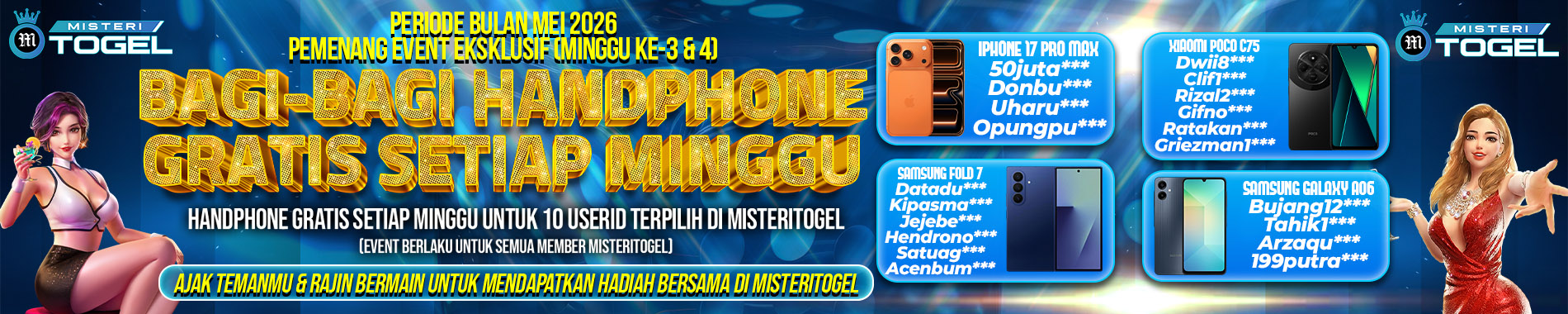 Pemenang Event Mei  Minggu 3&4
